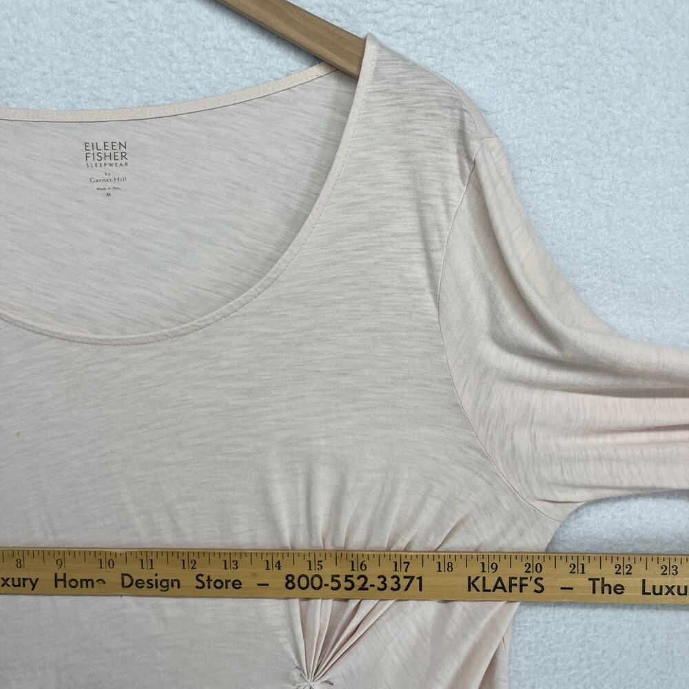 EILEEN FISHER GARNET HILL Top M Slub Organic Cotton Knot Sleepwear Pajama Pink - Picture 9 of 11